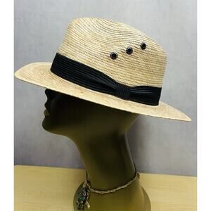 Wave Brand Straw Fedora Hat Travel Vacation NWOT